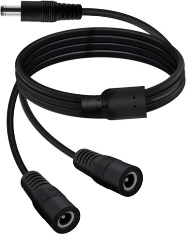 YINGAYOU DC Splitter Kabel 1 auf 2 DC 5 5 x 2 1 mm Y Kabel 5V 6V 9V 12V 24V 3A, für Sicherheitskameras, DVR, Router, Drucker, LED Streifen (1 Männlich 2 Weiblich, 40 cm)