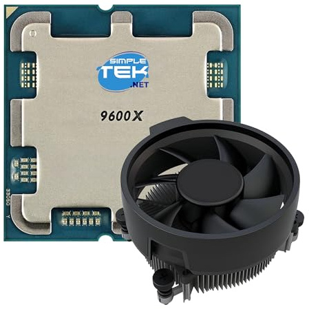 SIMPLETEK - 9600X CPU Processor - 6 Core - 12 Thread - Up to 5.40 GHz - Socket AM5 - Tray Version with Heatsink Included