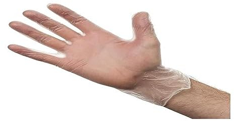 UNIGLOVES Unicare Clear Vinyl Untersuchungshandschuhe - vielseitig einsetzbar, puder- und latexfreie Einweghandschuhe - Box mit 100 Handschuhen, klar, mittel (GS0063-A)
