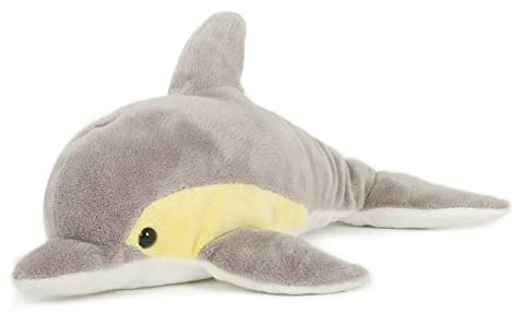 Plüschtier Delfin grau gelb groß