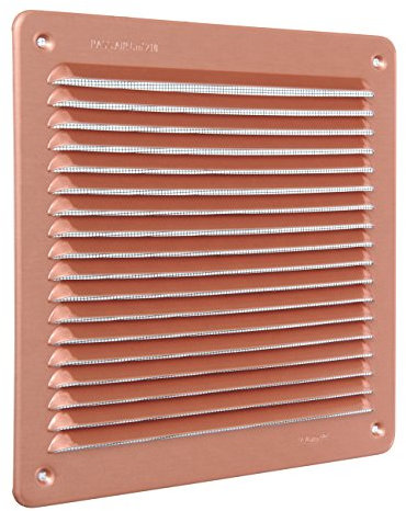 La Ventilazione LAR2323AR Griglia Quadra da Sovrapporre, Alluminio ramato, 228x228 mm