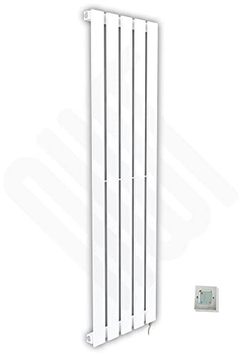 Corwen White Electric Vertical Radiators - PRE FILLED - 360mm (w) x 1250mm (h) Corwen White - 600W