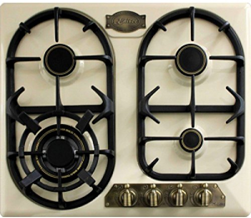 Kaiser Empire Gas Kochfeld 60 cm KG 6325 ElfEm Einbau Gasherd Turbo Exklusives Autark Gaskochfeld Elfenbein • 4 hochwertigen Brennern • WOK 3,8 kW • Ergonomische Drehknebel • Erdgas und Propangas