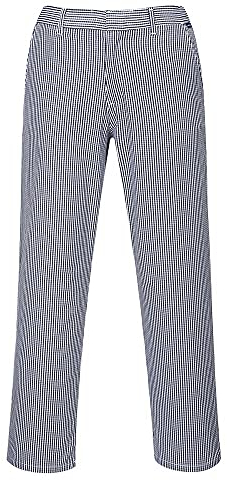 Portwest Pantalon de cuisine Barnet, Couleur: Bleu Check, Taille: XXXL, C075CHRXXXL