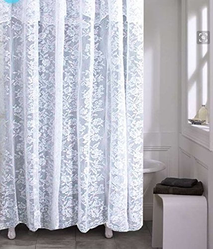spring Home Romance Rideau de Douche en Dentelle avec cantonnière 178 x 183 cm
