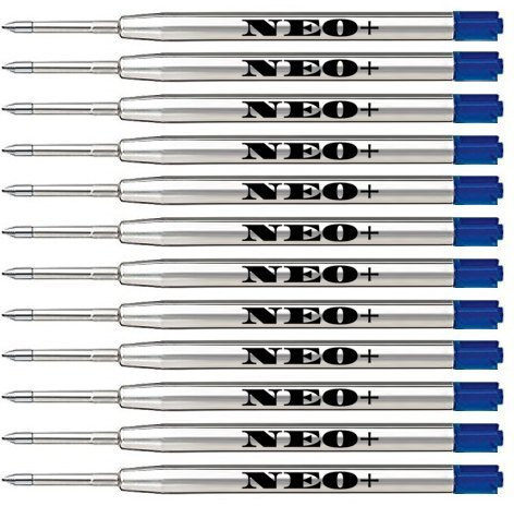 Ballpoint Pen Refills, Medium Point. Compatible with Parker Ball Pen. G2 Style Refill (12 x Blue Ink)