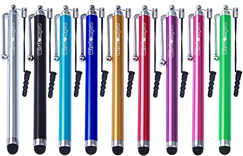 Wisdompro Stylus Pens for Touch Screens, 9 Pack Universal Capacitive Stylus Pens with Lanyard Tether for iPhones, iPads, Smartphones, Tablets, Samsung Galaxy Note/Tab (9 Colours)