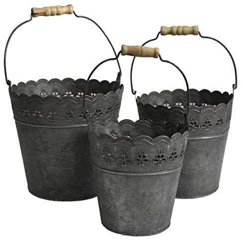 Gartenwelt Riegelsberger 82100 Poubelle en zinc 18 x 18 cm