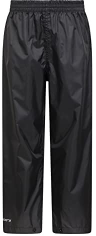 Mountain Warehouse Pakka Kids Waterproof Over Trousers Black (01) Kids Size 3-4 Years