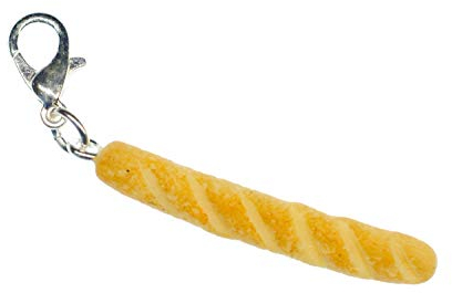 Miniblings Baguette Frankreich Paris Charm Brot Bäcker - Handmade Modeschmuck I Kettenanhänger versilbert - Bettelanhänger Bettelarmband - Anhänger für Armband