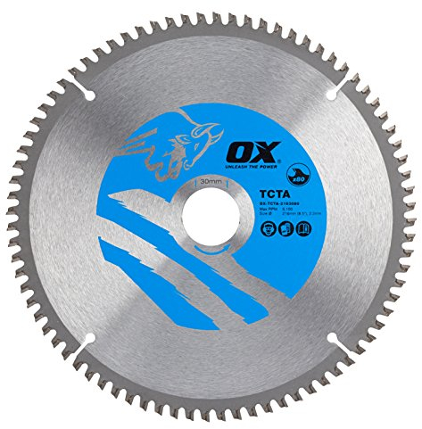 OX - Lama per sega circolare in alluminio/plastica/laminato, 216/30 mm, 80 denti TCG