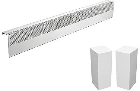 Basic Series Galvanized Steel Easy Slip-On Baseboard Heater Cover in White (4 ft, Cover + L&R End Caps)