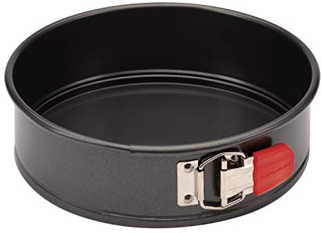 Rachael Ray Oven Lovin' Nonstick Bakeware Springform Baking Pan with Grips/Nonstick Springform Cake Pan with Grips/Nonstick Cheesecake Pan with Grips, Round - 9 Inch, Gray