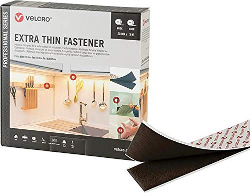 VELCRO Bande Velcro extra fine Noir 20 mm x 5 m