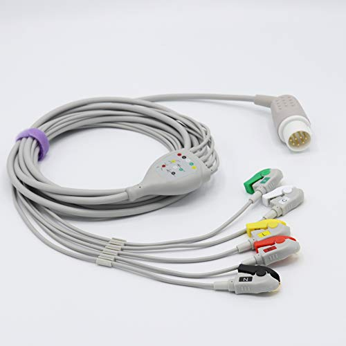 Mennen Direct Connect EKG-Kabel, 10-polig, 3 Anschlüsse, 5 Anschlüsse, 1 Stück, ECG-Kabel, IEC-Standard, CE-geprüft, 1