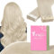 YoungSee Echthaar Extensions Tape Blond 55cm Tape Extensions Ehthaar Platinblond Extensions Echthaar Tape Seamless Tape in Extensions Tape Haarverlangerung Echthaar Remy fur Damen 50g #60A