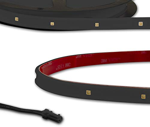LED UV-C MiniAMP Flexband 270nm, 12V DC, 6W, IP54, 116cm, schwarz, einseitig Kabel mit male-Stecker