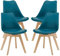 [en.casa] Lot de 4 chaises de Salle à Manger avec Siège Confortable et Rembourré Chaise de Salon Scandinave Construction Robuste Coque Plastique Similicuir Hêtre 82 x 49 x 54 cm Turquoise