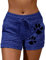 Haiorziyou Mode Damen Casual Sports Shorts Kordeltaschen Kurze Yogahosen Taille Strecken Freizeithosen Katzenpfotenabdruck Sommer Beach Training Yoga Laufshorts Hoher Hoher Hosen