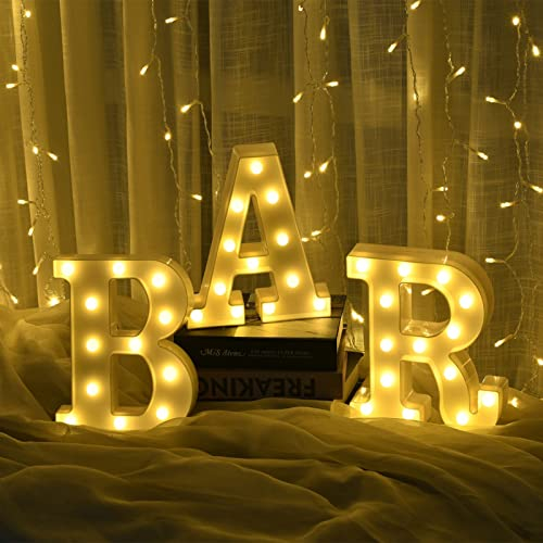 LED Marquee Letters Lights,Light Up BAR Sign,Letter Lamp Pub Bar Sign Light Battery Operated for Wedding Birthday Party Christmas Lamp Home