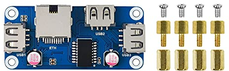 IBest Ethernet/USB HUB HAT B for Raspberry Pi 4 B/3 B+/3 A+/2 B/Zero/Zero W/2 W/Zero WH/2 WH Expansion Board, 1x RJ45 Ethernet Port,3X USB Ports Compatible with USB2.0/1.1