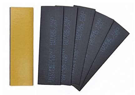 Pack of 24 Fire Essentials Graphite Square Corner Self Adhesive Intumescent Hinge Pads 100 x 30 x 1.0mm