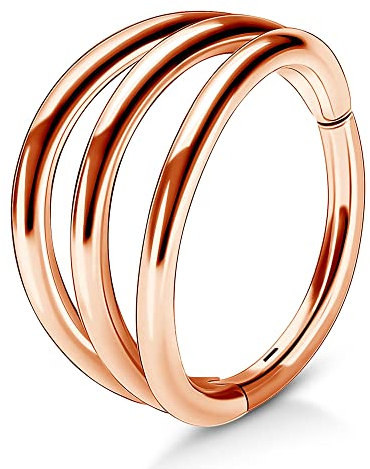 OUFER Body Piercing Helix Earrings 16G Cartilage Conch Piercing Helix Earring Hoop Hinged Segment Ring 317L Surgical Steel Septum Nose Ring Tragus Daith Earrings Piercing Jewellery