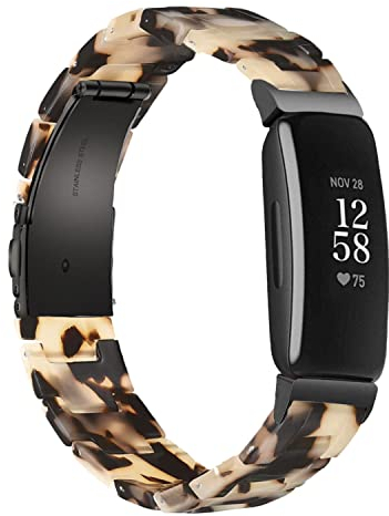 iLVANYA Kompatibel mit Fitbit Inspire 2 / Inspire HR / Inspire Bändern für Damen, stilvolles Harz-Uhrenarmband, Ersatzarmband (Kuhmuster)