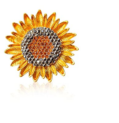 Broche fleur abeille marguerite, fleur de soleil jaune, broche pour collier de manteau broche pour femme fille corsage épingle de sûreté, métal, alliage, Métal, Alliage.