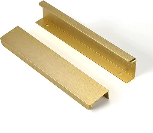 SYZOW 6 Stück Gold Schrankgriffe Versteckt Modernes Möbelgriffe, für Schlafzimmer Küche Kleiderschrank Bohrlochabstand 160mm