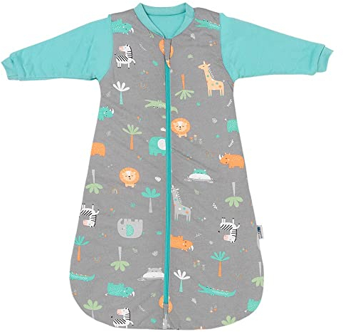 schlummersack Schlafsack Baby Winter 70 cm cm Safari | Babyschlafsack mit Ärmel 3.5 Tog Baby Schlafsack Winter | Winter Schlafsack Baby Baumwolle