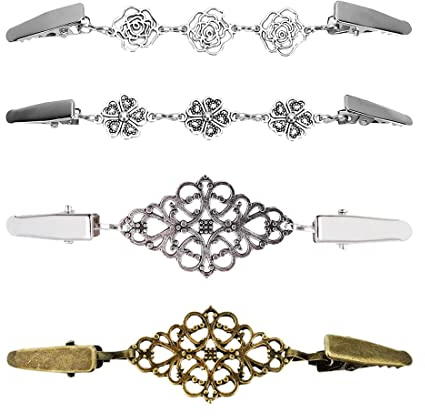 4 Stück Pullover Clips Kragenclip Kleid Clips Hemd Kragen Retro Ente Clip Brosche Clips für Frauen Und Mädchen für Bluse Strickjacke Zubehör Kleider Schal Jacke