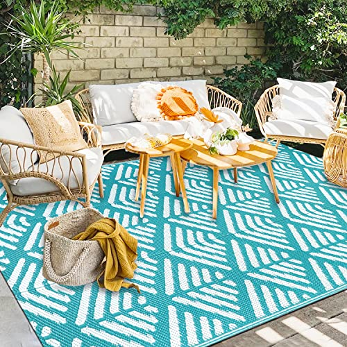 Capslpad Tapis d'extérieur réversible imperméable en paille de plastique recyclé, tapis de pique-nique, de camping, de camping, pour pique-nique, plage, balcon, terrasse, patio, camping-car, barbecue