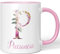 JUNIWORDS Tasse, Paciencia, Name Anfangsbuchstabe Initial Alphabet Floral Buchstabe P Monogramm Motiv, Rosa (5533873)