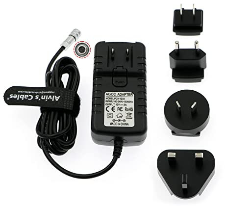 Alvin's Cables BMPCC 4K 6K Universal-Netzadapter für Blackmagic Pocket Cinema Kamera 4K 6K DC 12V mit UK EU AU US Stecker