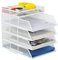 EasyPAG 5 Stück A4 Stapelbar Metall Büro Schreibtisch Organizer Dokumentenhalter Aktenablage Zeitschriftenhalter Briefablage Papier Magazin Organisator,Weiß