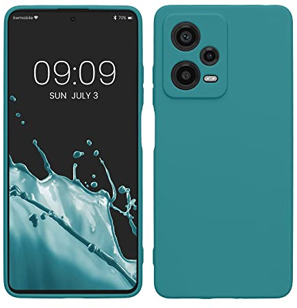 kwmobile Handyhülle kompatibel mit Xiaomi Redmi Note 12 Pro+ 5G / Note 12 Pro Plus 5G Hülle - Handy Case aus weichem Silikon in Petrol matt