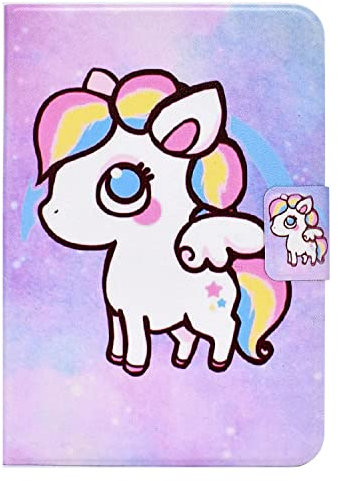 Bspring Coque pour Coque pour iPad 11 Pouces(A16) 2025, iPad 10ème Génération 10,9 Pouces 2022 Housse de Protection Cuir PU Etui Flip Cover Poche Case avec Support pour iPad 10,9,Licorne