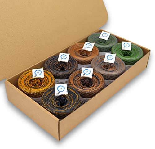 Farbverlaufsgarn, Wunderkiste 3-fädig 2.000m, (8 X 250m) 400g, BOBBEL Farbverlaufsgarn zum Stricken und Häkeln, Garn, Wolle, Yarn for knitting and crocheting (WU0136)