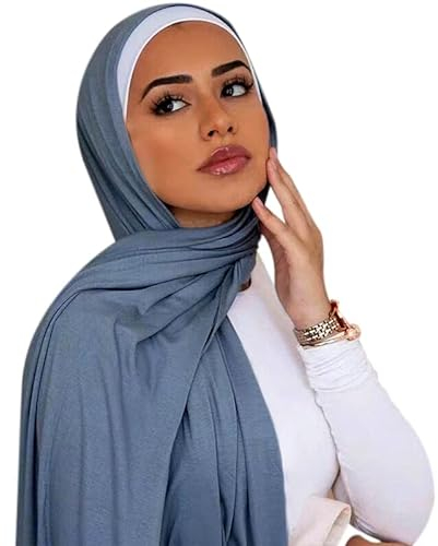 ANKOMINA Weiche Baumwolle Muslim Jersey Hijab Kopftuch Schals Mode Lange Schal, 7, Einheitsgröße