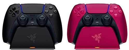 Razer Schnellladestation für PS5 Wireless Controller - Midnight Black & Schnellladestation für PS5 Wireless Controller - Cosmic Red