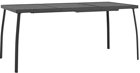Festnight Gartentisch Alu Gartentisch Metall Terrassentisch Balkontisch Esstisch Tisch Gartenmöbel Outdoor Terrasse Anthrazit 165 x 80 x 72 cm