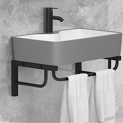 WC avec Lave Main Intégré Évier De Navires Muraux Évier De Salle De Bain Moderne Porcelaine Céramique Corner Blanc Évier De Vanité De Salle De Bain avec Robinet d'eau Chaude Et Froide (Color : Gray,