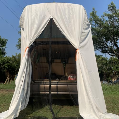 Tente SUV pour camping camping nomade pour prendre une douche ou changer de vêtements dans le véhicule hydrofuge et léger sac portable configuré taille : L x H : 148 x 148 x 230 cm (blanc)