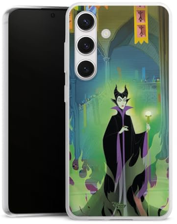 Slim Case extra dünn kompatibel mit Samsung Galaxy S24 Silikon Handyhülle transparent Hülle Maleficent Dornröschen Disney