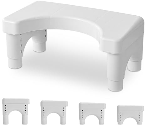 Toilettenhocker HöHenverstellbar,Poop Stool Adult für Badezimmer Toilettenhocker Squat