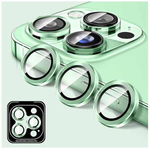 Kucheed Protecteur D'objectif D'appareil Photo Compatible avec iPhone 12 Pro Max, Protecteur D'écran de Couverture de Caméra en Verre Trempé, Anneaux Individuels en Métal