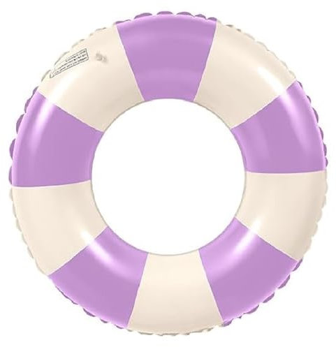 Anillo de natación Inflable, Vintage a Rayas Flotador Inflable, Flotadores de Piscina Flotante Anillo de Goma Flotante, para Piscinas de Verano y Playa para Adultos y Niños (Morado)