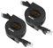 Iskueal Lot de 2 câbles Ethernet rétractables – Câble réseau plat Cat6 de 2 m avec connecteurs RJ45 pour LAN haut débit, Internet, jeux – Compatible avec PS4, routeur, commutateur.