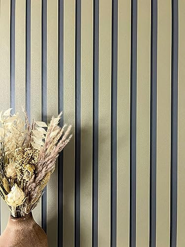 NEWROOM Papier peint Vert Panneaux Intissé - Scandinave Vert olive Lamelle Moderne